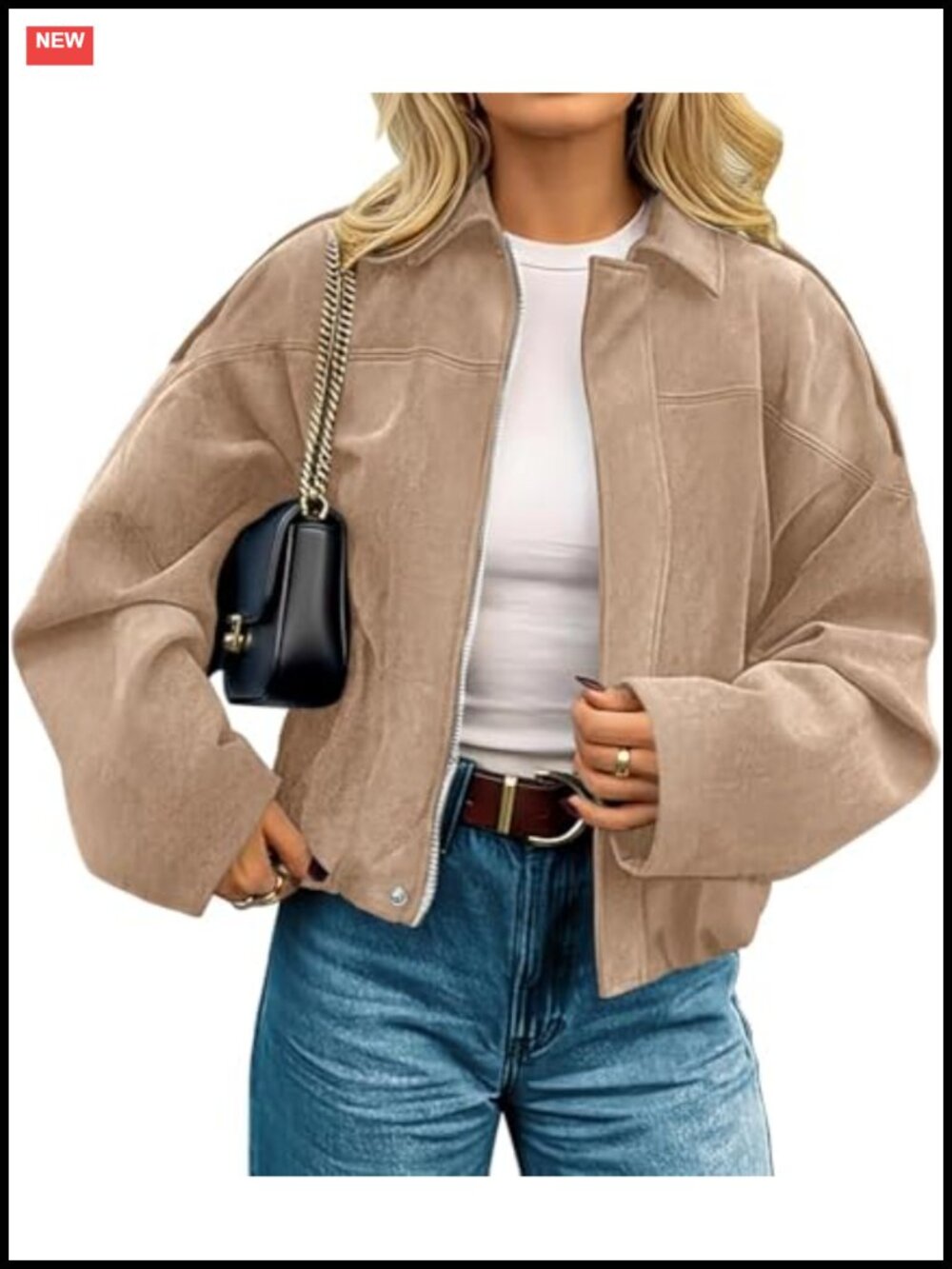 Faux Suede Cropped Open Front Jacket Long Sleeve Casual Fall Coat